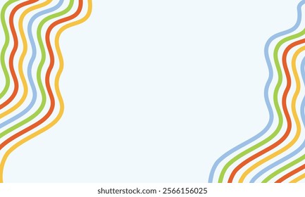Abstract colorful line wave on white background