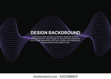 Abstract Colorful Line Waves on Black Background - Free Vector for Banner, Poster, Website