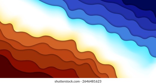 Abstract colorful line waves vector background.