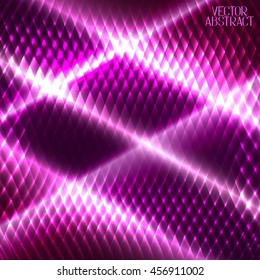 Abstract Colorful Linear Pattern. Volumetric Stripes with Neon Lighting. Vector. 3d Illustration