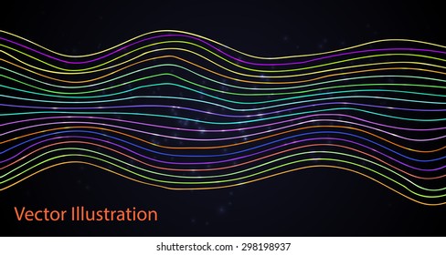 Abstract Colorful Lines Background Vector Illustration