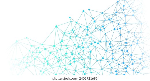 abstract colorful colorful lines with connected dots in white background