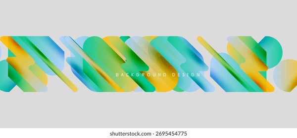 As linhas coloridas abstratas criam um plano de fundo dinâmico. As sombras de gradiente se sobrepõem, formando um elemento de design moderno. Estética minimalista, apresentação limpa.