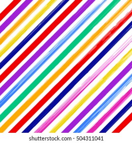 Abstract colorful lines diagonal pattern on white background vector illustration. Abstract brush stroke background