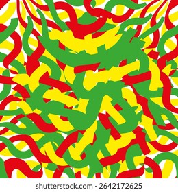 Abstract colorful lines. Dynamic chaotic pattern. Red yellow green strokes. Vector modern art.
