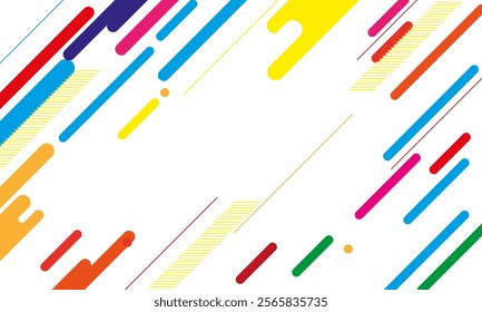 Abstract Colorful Lines in Dynamic Diagonal Design on White Background. abstract background