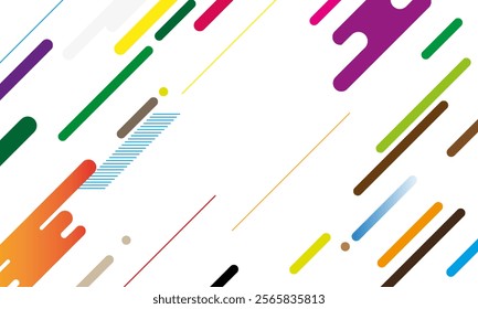 Abstract Colorful Lines in Dynamic Diagonal Design on White Background. abstract background