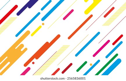 Abstract Colorful Lines in Dynamic Diagonal Design on White Background. abstract background