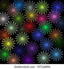 Abstract colorful lines with flower effect