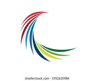 abstract colorful lines forming an eagle silhouette
