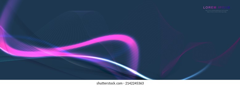 Abstract colorful lines lighting wavy shape background with Futuristic technology digital hi tech concept. Vector illustration