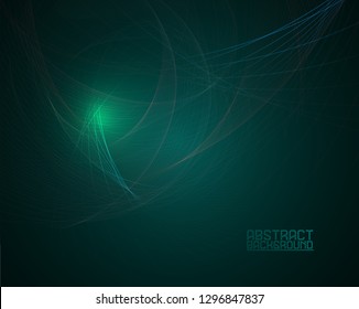 Abstract colorful lines on dark background. Graphic concept for your design 