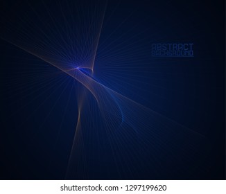 Abstract colorful lines on dark background. Graphic concept for your design 