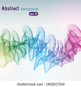 Abstract colorful lines on light background. Vector illustration. Technology background with stripes.