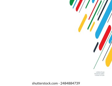 Abstract colorful lines on a white background.