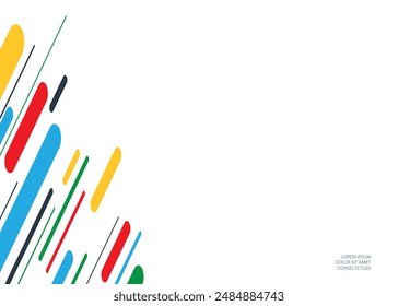 Abstract colorful lines on a white background.