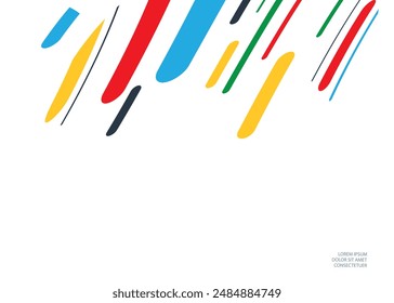 Abstract colorful lines on a white background.