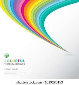 Abstract colorful lines pattern twist curve element speed motion on white background with copy space. Vector illustration
