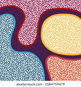 ABSTRACT COLORFUL LINES TURING PATTERN ROUGH DESIGN REACTION DIFFUSION BACKGROUND VECTOR GOOD FOR WALLPAPER, COVER,POSTER 