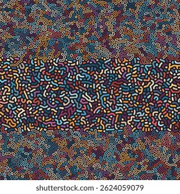 ABSTRACT COLORFUL LINES TURING PATTERN ROUGH DESIGN REACTION DIFFUSION DARK BACKGROUND VECTOR GOOD FOR WALLPAPER, COVER,POSTER 