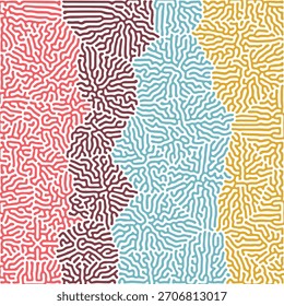 ABSTRACT COLORFUL LINES TURING PATTERN ROUGH DESIGN REACTION DIFFUSION BACKGROUND VECTOR GOOD FOR WALLPAPER, COVER,POSTER 