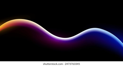 abstracto líneas de colores ondas en el fondo oscuro Plantilla plana oscuro.