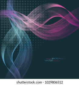 Abstract colorful lines, wavy background. Vector technology. ESP 10.