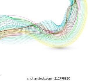 Abstract colorful lines, wavy background