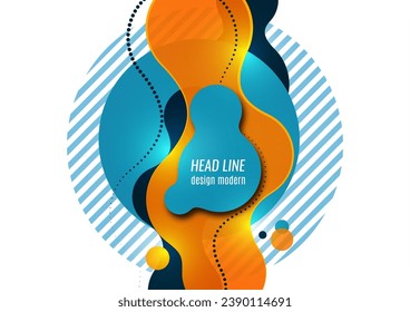 Abstract colorful liquid background. Dynamic composition of figures on a white background. Vector illustration