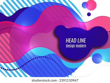 Abstract colorful liquid background. Dynamic composition of figures on a white background. Vector illustration