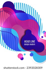 Abstract colorful liquid background. Dynamic composition of figures on a white background. Vector illustration