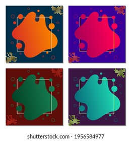 Abstract Colorful Liquid Background Set