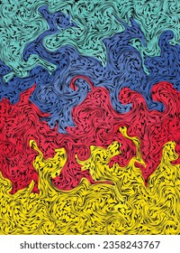 Resumen y colorido espacio de copia de la plantilla de fondo líquido. Diseño de combinación de colores de fluidos dinámicos. Fondo de arte contemporáneo para carteles, pancartas, presentaciones o portada de revista,