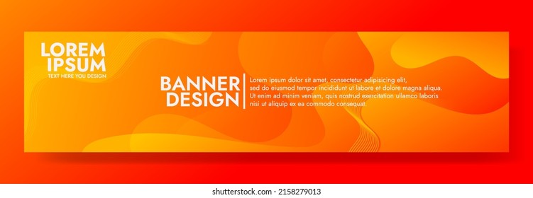 Abstract Colorful liquid Banner Template. Modern background design. gradient color. Orange Dynamic Waves. Fluid shapes composition. Fit for website, banners, wallpapers, brochure, posters