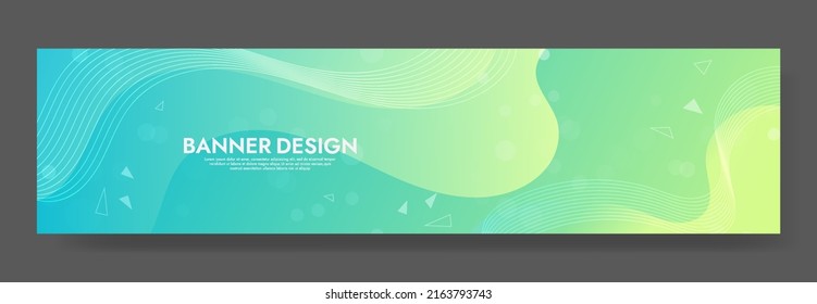 Resumen Colorful líquido Banner Template. Diseño de fondo moderno. color de gradiente. Ondas Dinámicas Verdes. Composición de formas fluidas. Ajustar para banderas