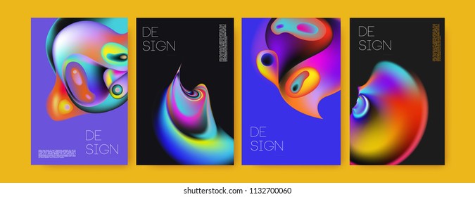 Abstract colorful liquid and curvy colors background for poster design. Blue, yellow, red, orange, pink and green. Vector banner poster template in Eps10.
