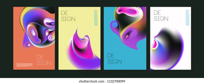 Abstract colorful liquid and curvy colors background for poster design. Blue, yellow, red, orange, pink and green. Vector banner poster template in Eps10.
