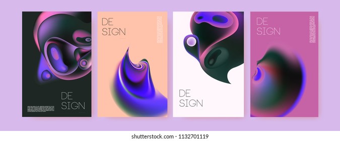 Abstract colorful liquid and curvy colors background for poster design. Blue, yellow, red, orange, pink and green. Vector banner poster template in Eps10.
