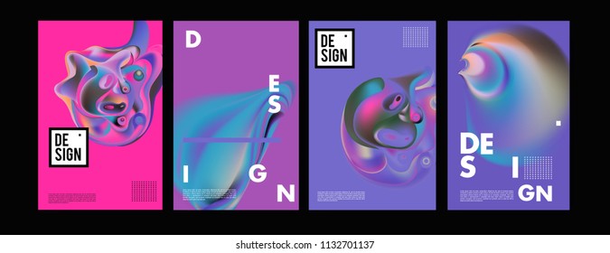 Abstract colorful liquid and curvy colors background for poster design. Blue, yellow, red, orange, pink and green. Vector banner poster template in Eps10.

