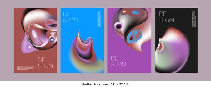 Abstract colorful liquid and curvy colors background for poster design. Blue, yellow, red, orange, pink and green. Vector banner poster template in Eps10.
