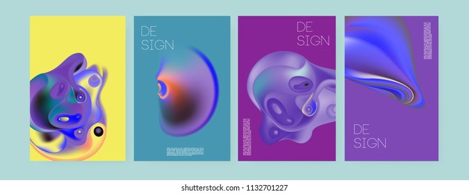 Abstract colorful liquid and curvy colors background for poster design. Blue, yellow, red, orange, pink and green. Vector banner poster template in Eps10.
