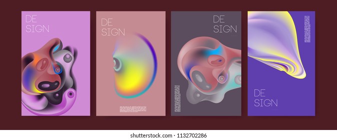 Abstract colorful liquid and curvy colors background for poster design. Blue, yellow, red, orange, pink and green. Vector banner poster template in Eps10.

