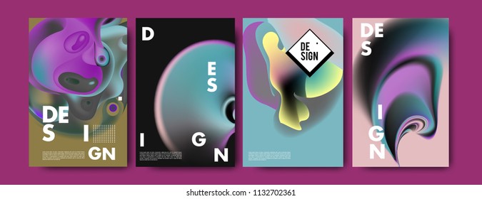 Abstract colorful liquid and curvy colors background for poster design. Blue, yellow, red, orange, pink and green. Vector banner poster template in Eps10.
