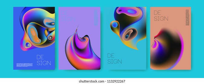 Abstract colorful liquid and curvy colors background for poster design. Blue, yellow, red, orange, pink and green. Vector banner poster template in Eps10.
