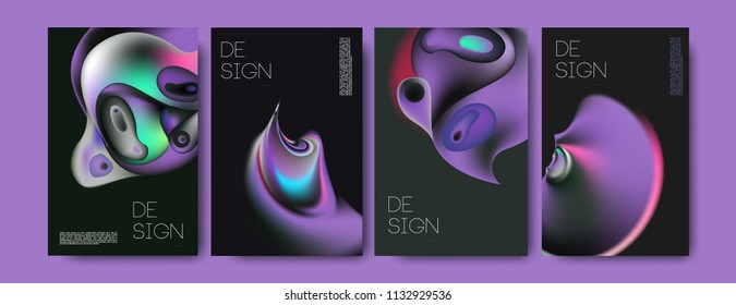Abstract colorful liquid and curvy colors background for poster design. Blue, yellow, red, orange, pink and green. Vector banner poster template in Eps10.
