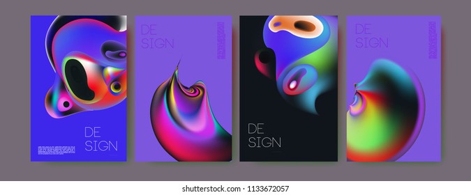 Abstract colorful liquid and curvy colors background for poster design. Blue, yellow, red, orange, pink and green. Vector banner poster template in Eps10.
