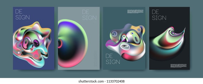 Abstract colorful liquid and curvy colors background for poster design. Blue, yellow, red, orange, pink and green. Vector banner poster template in Eps10.

