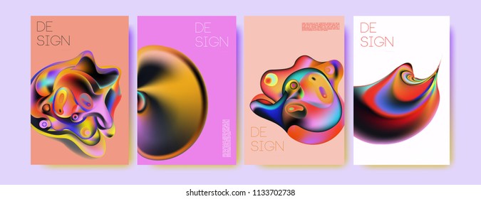 Abstract colorful liquid and curvy colors background for poster design. Blue, yellow, red, orange, pink and green. Vector banner poster template in Eps10.
