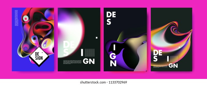 Abstract colorful liquid and curvy colors background for poster design. Blue, yellow, red, orange, pink and green. Vector banner poster template in Eps10.
