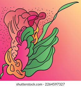 Abstract Colorful liquid and curvy covers set. Bubble shapes cartoon character composition. Trendy retro toy design.
